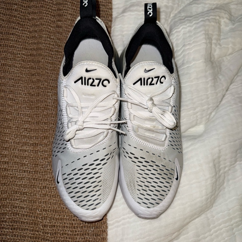 Nike Air Max 270 White and Black Athletic Shoes